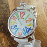 国内最大級ガガミラノスーパーコピー ガガミラノ時計コピー メンズ 腕時計 マヌアーレ 手巻き マルチカラー ホワイトレザー 5010.01